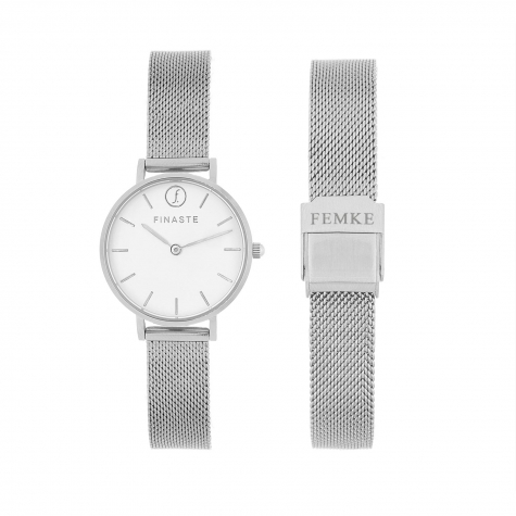 Zilveren horloge met tekst