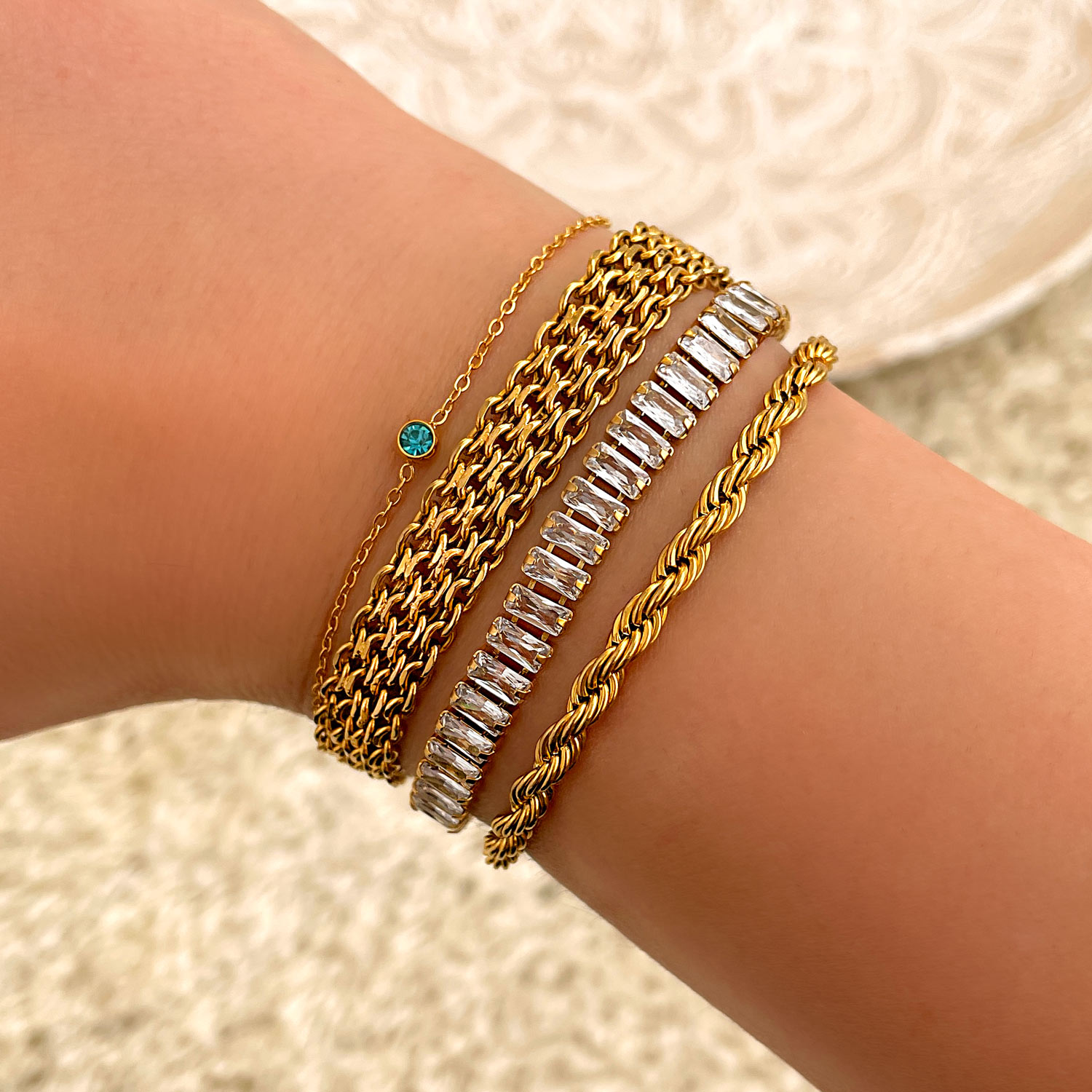 Mesh armband shoppen met armparty