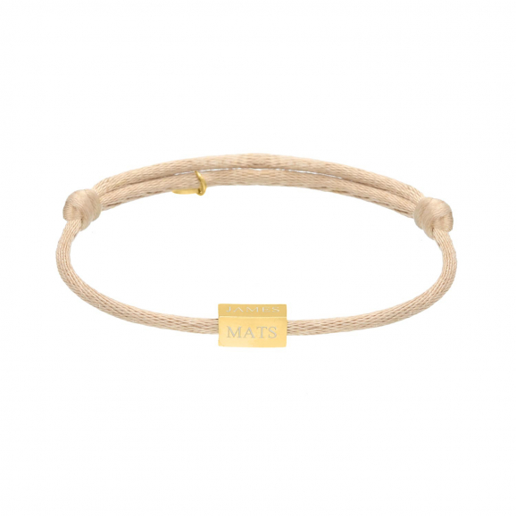 Initial cube armband nude gold plated