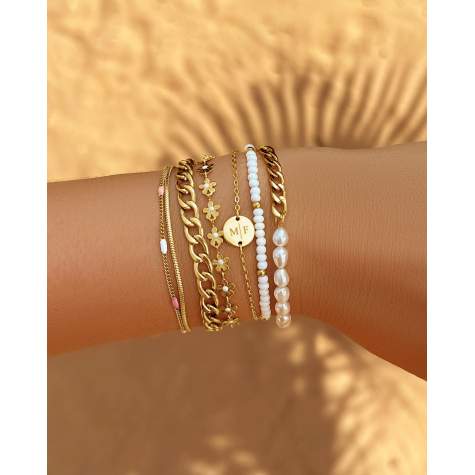 Gouden grove armband met chains