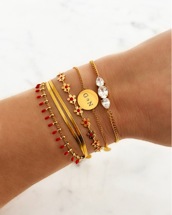 Gouden armparty met crystal armband