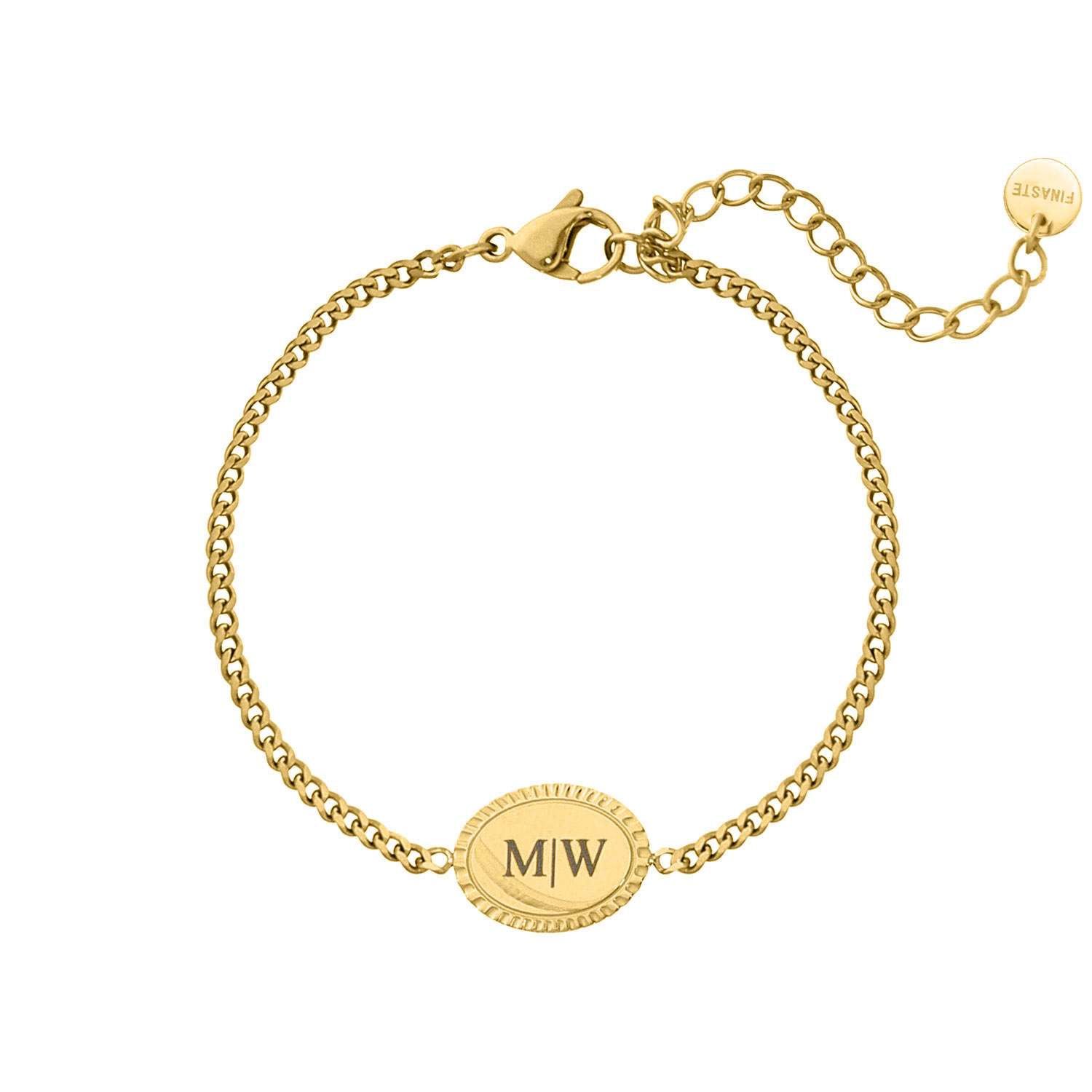 Vintage initial bracelet goldplated