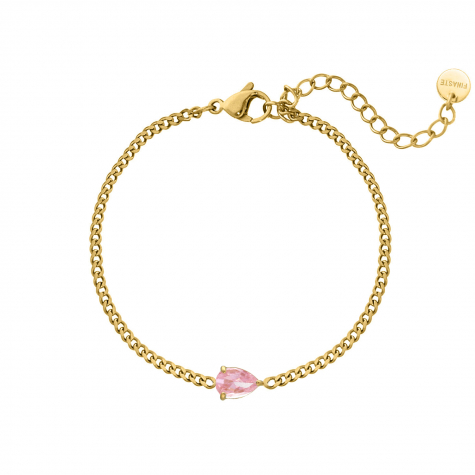 Armband sparkle drop pink goldplated