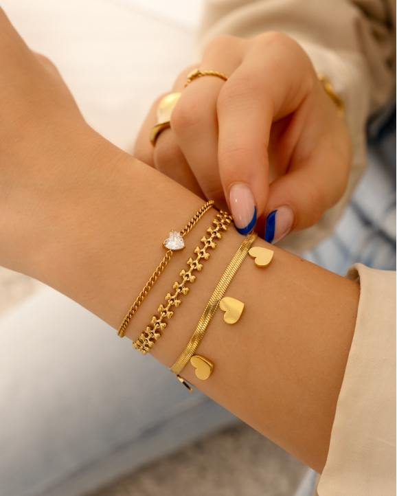 Gouden hartjes armbanden