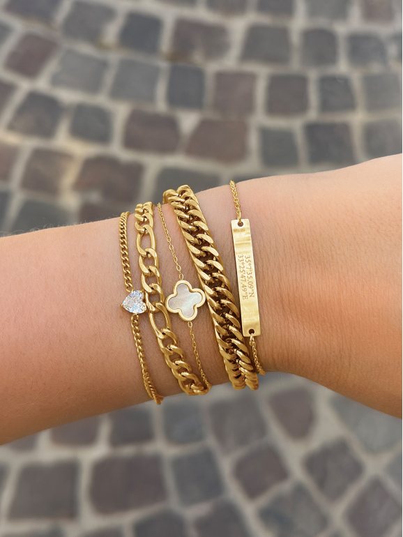 Luxury Clover armband kleur goud