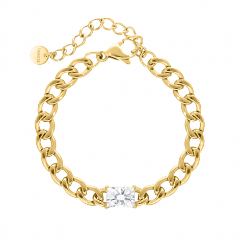 Chain bracelet crystal stone goldplated