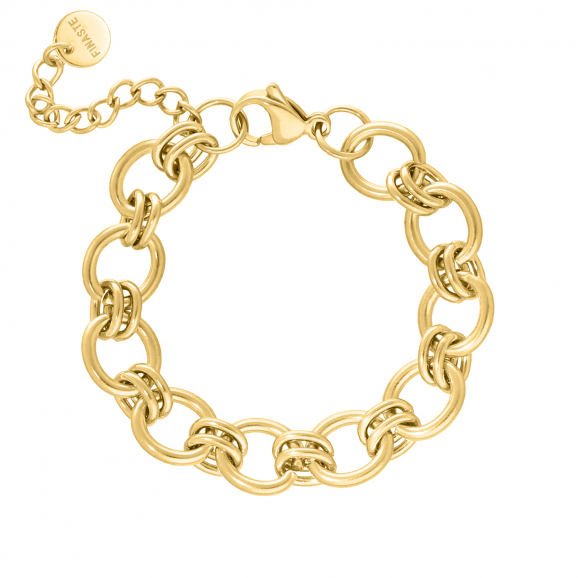 Statement bracelet round chains goldplated