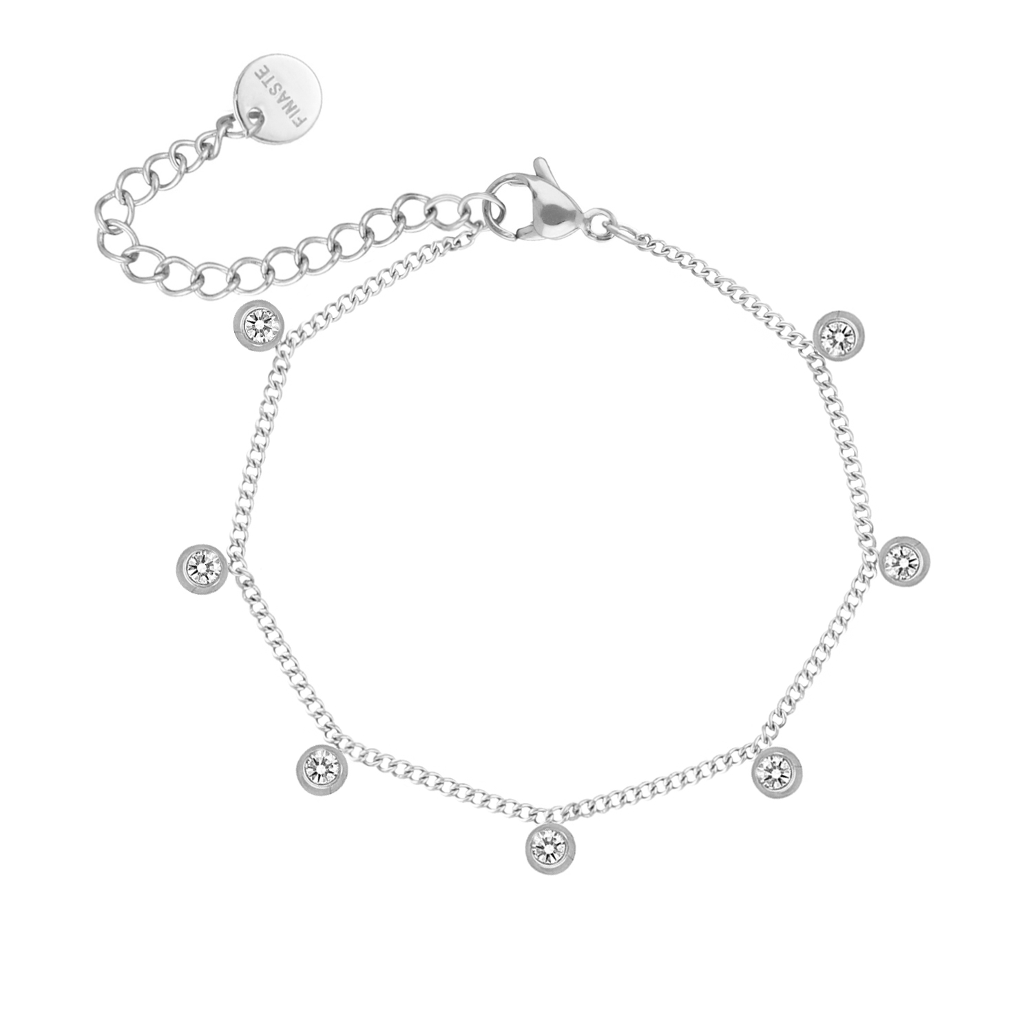 Armband met diamantjes zilver