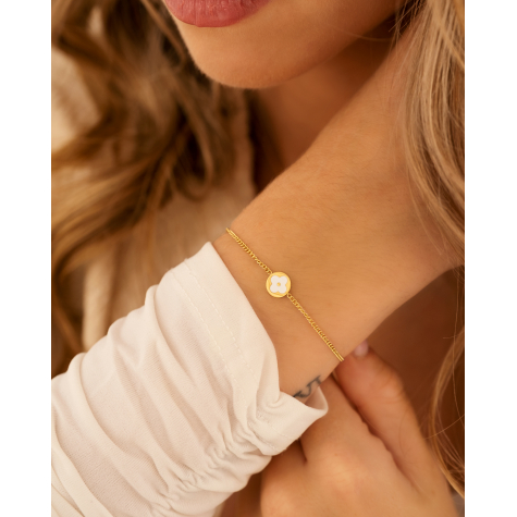 White clover bracelet goukleurig