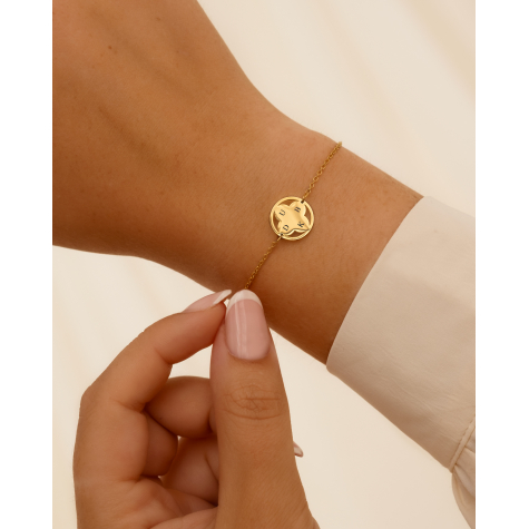 Clover armband 4 initials goudkleurig