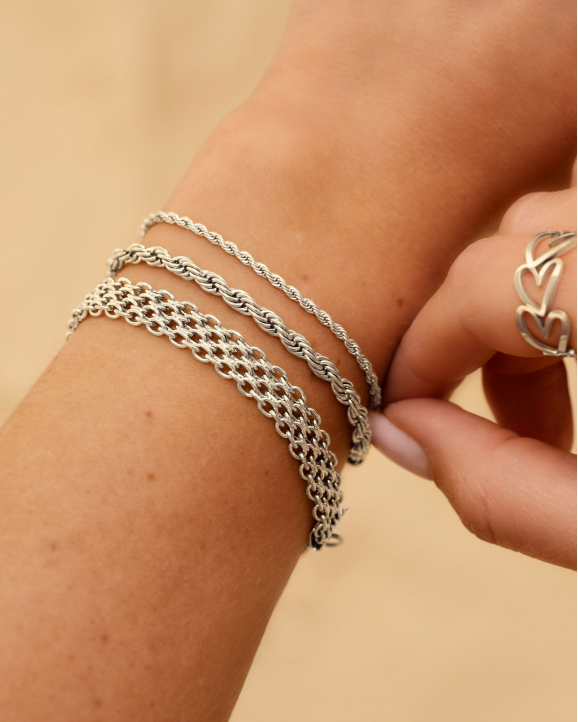 Armparty zilver met chains