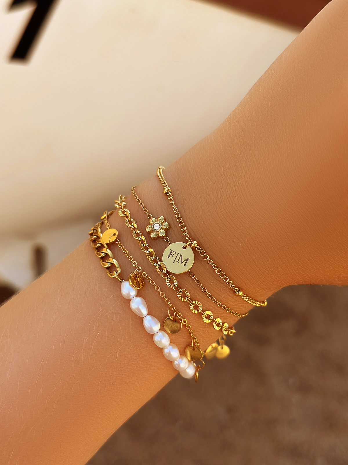 Bracelet Daisy Pearl Goldplated