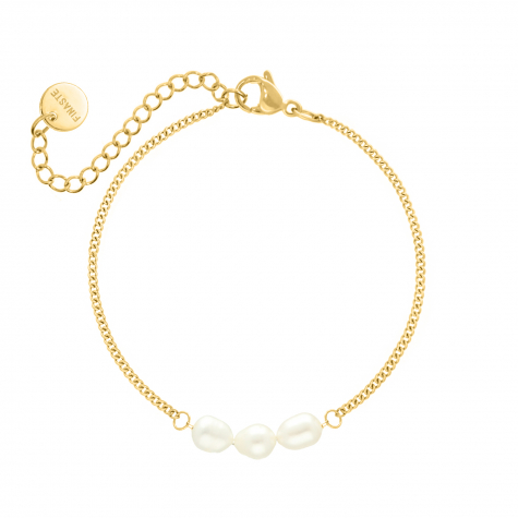 Triple pearl bracelet goldplated