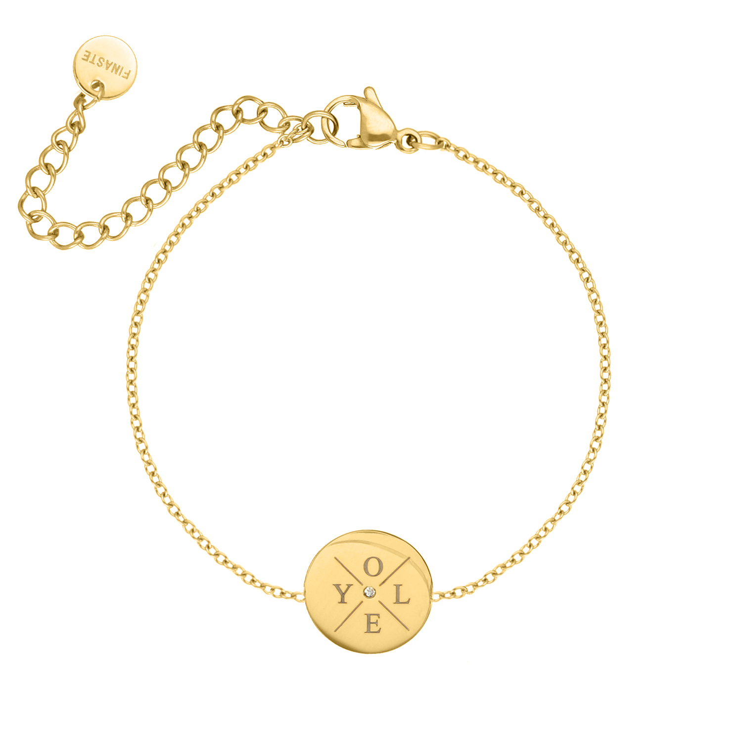 Armband 4 initials exclusive goudkleurig