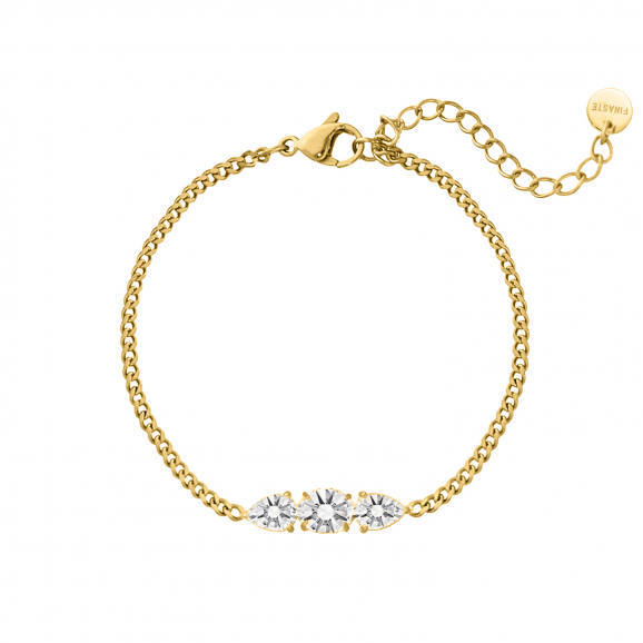 Armband triple crystals goldplated