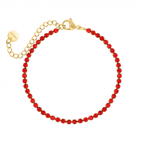 Red tennis bracelet goldplated