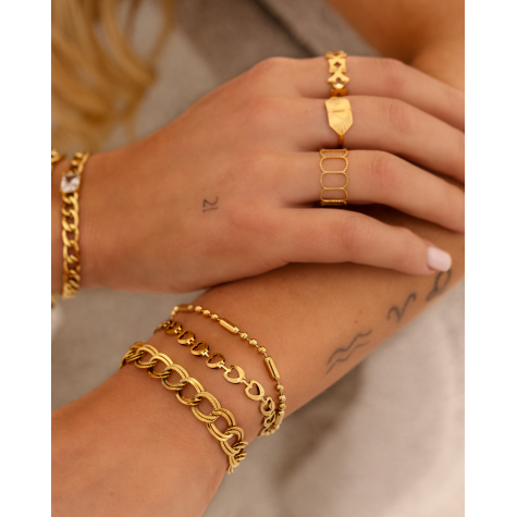 Twin chain bracelet goldplated