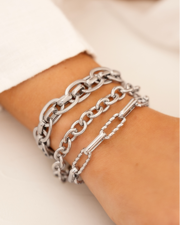 Chunky chain armbanden in het zilver