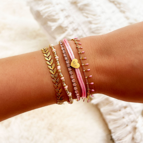 Armband touch of pink goudkleurig