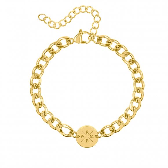 Armband Chunky 4 initials gold plated