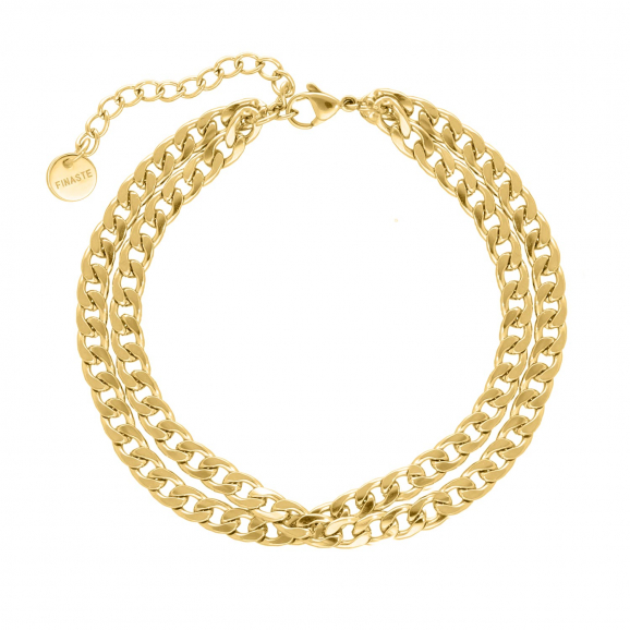 Armband dubbele chain kleur goud