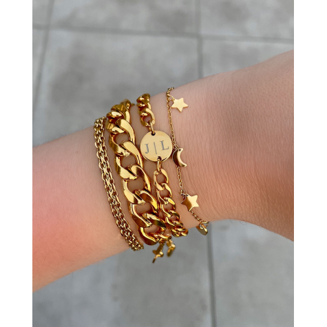 Armband ster & maan goud kleurig