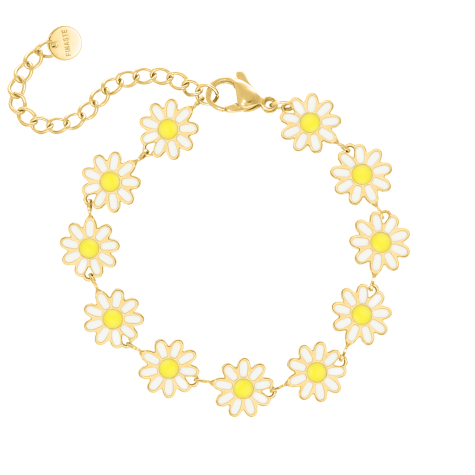 Bijou bloom bracelet white goldplated