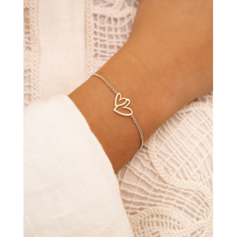 Double love heart bracelet