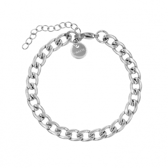 Zilveren grove chain armband