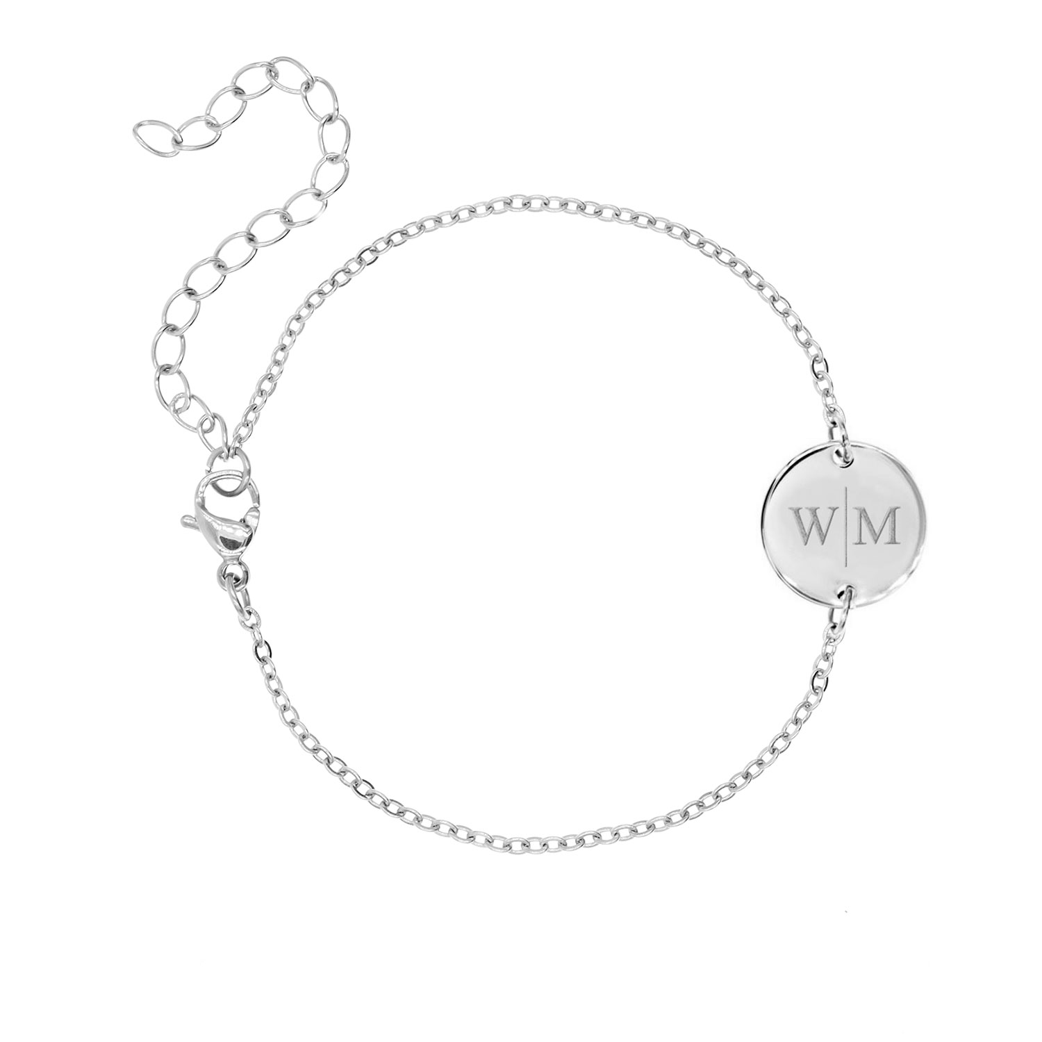 Graveerbare Armband met Twee Initialen Zilver