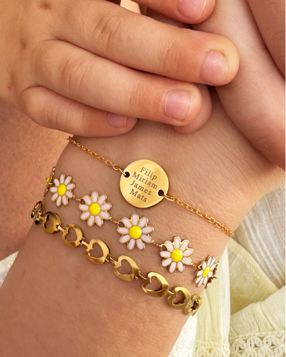 Bijou bloom bracelet pink goldplated