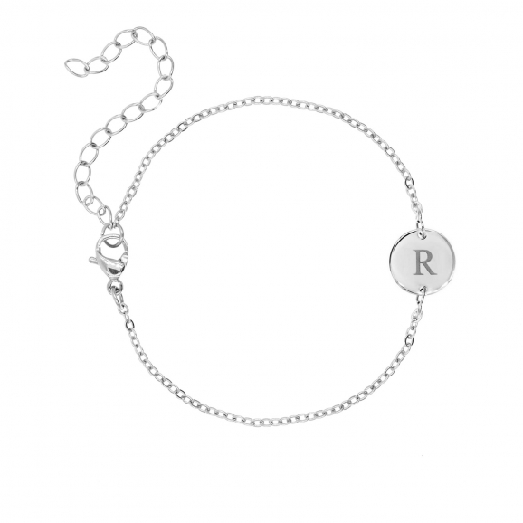 Initial Armband Mini Coin Zilver