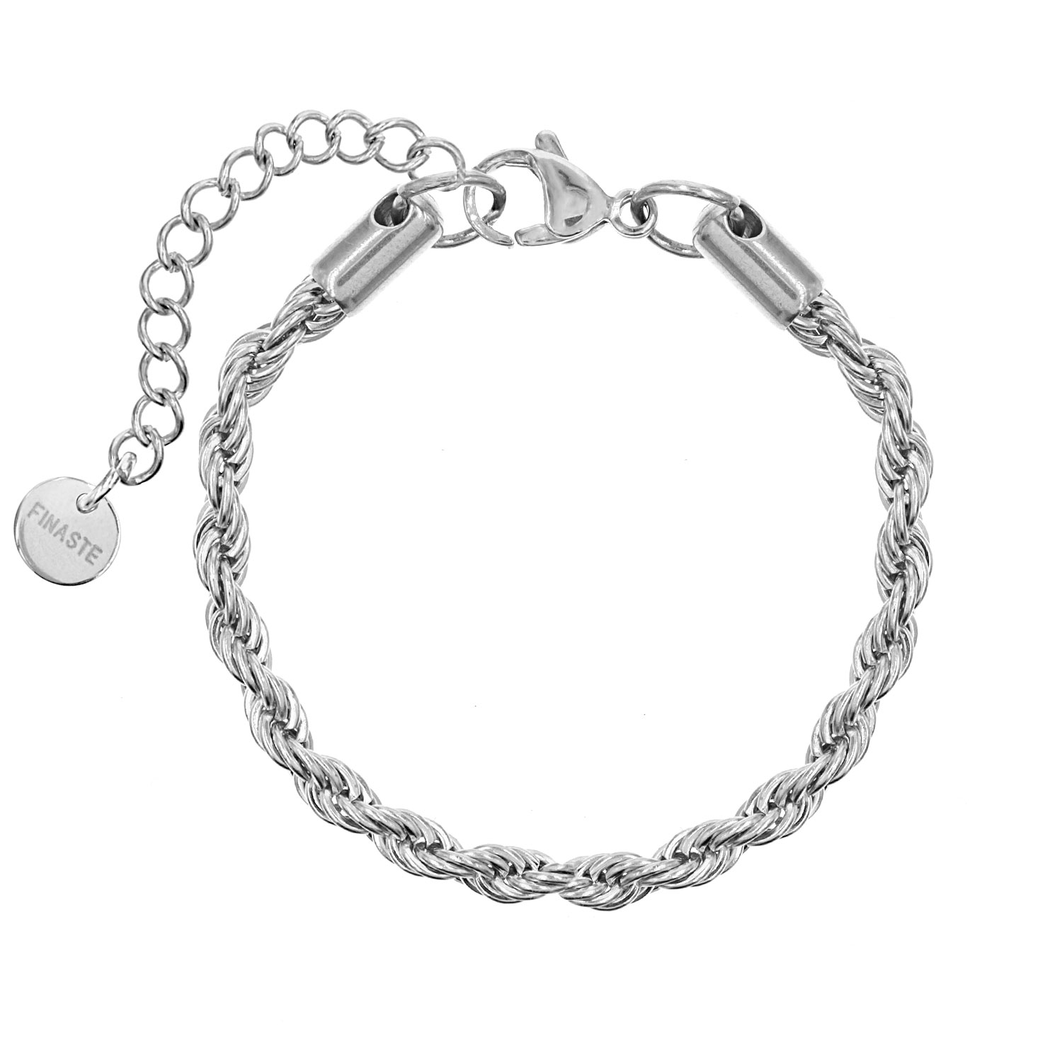 Schakelarmband gedraaid zilver