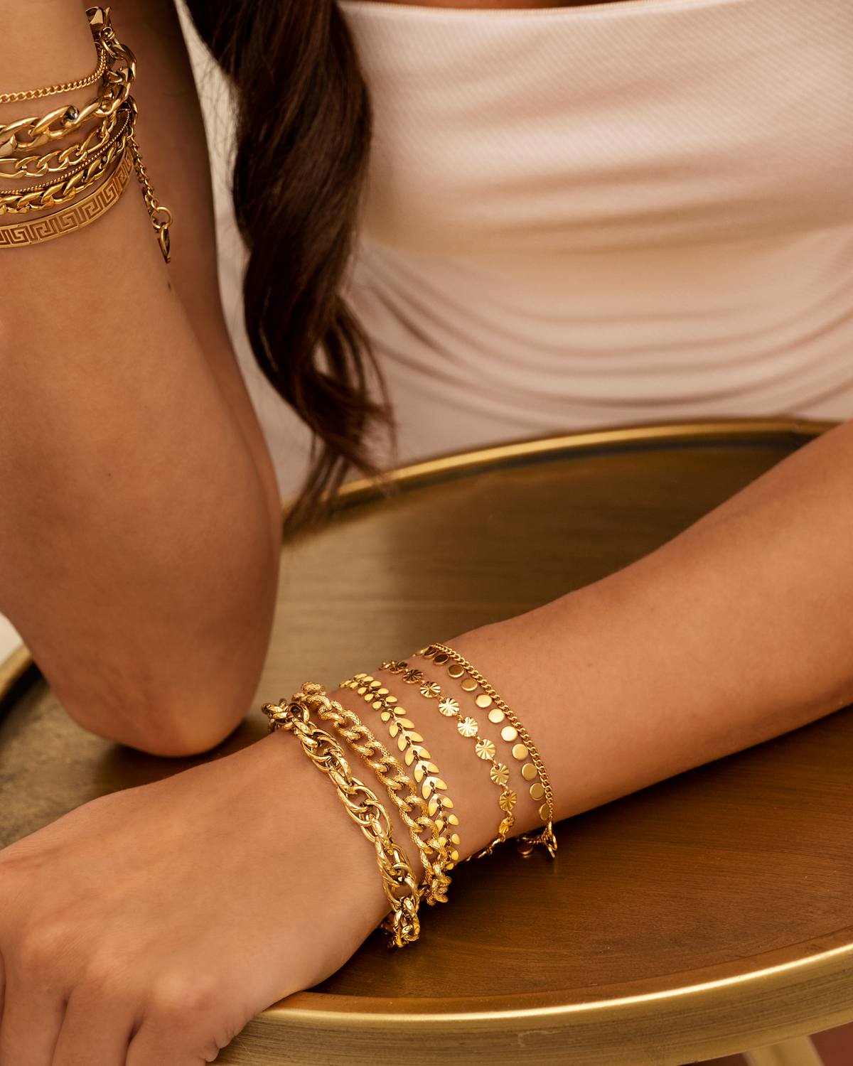 Boho Armband Little Coins Verguld