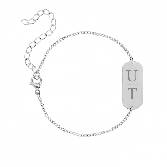 Graveerbare bar armband 2 letters