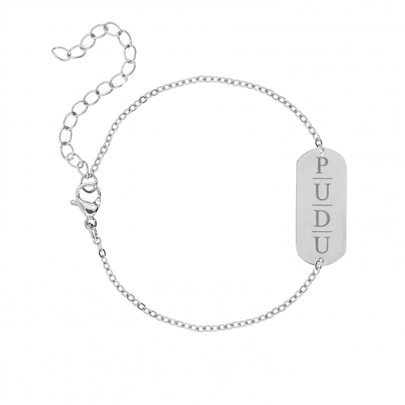 Grote bar armband met 4 letters 