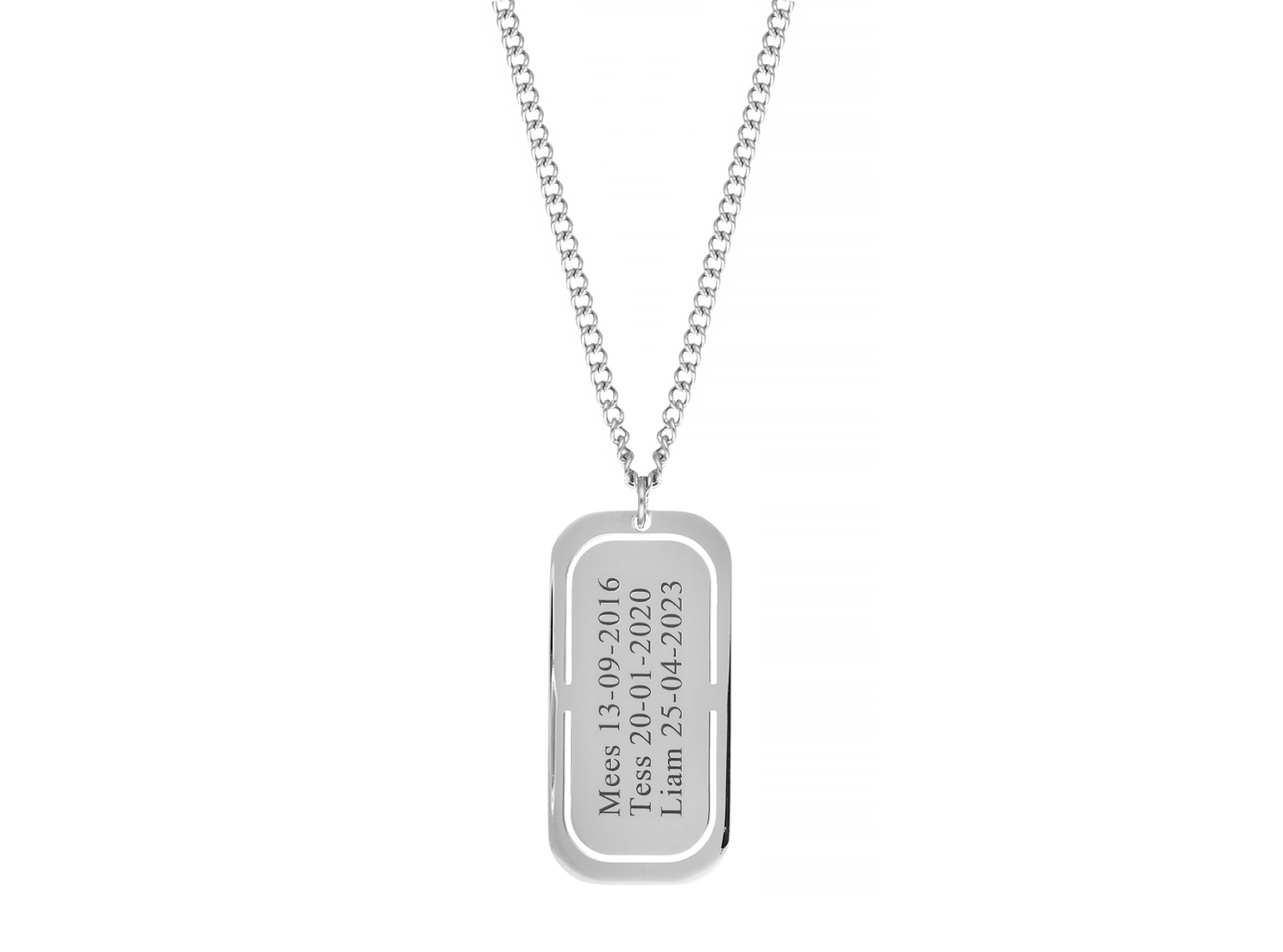 Graveerbare tag ketting heren