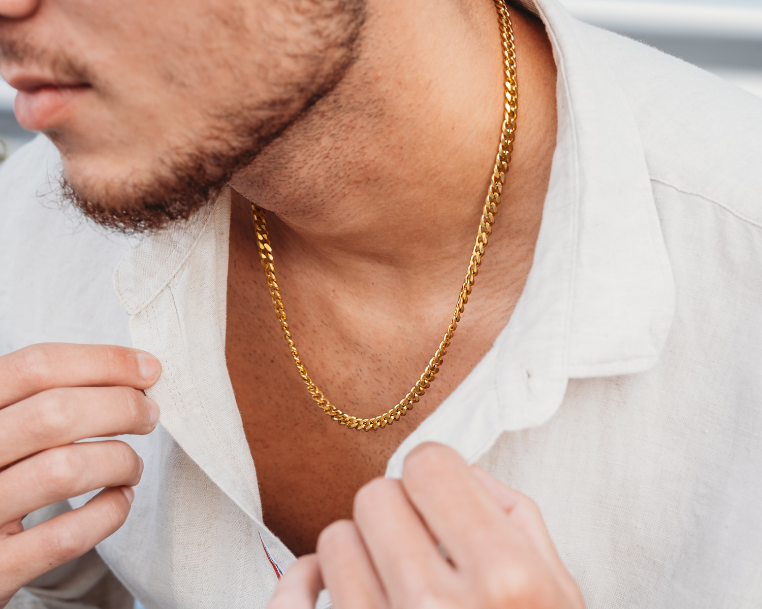 Gouden schakelketting voor mannen