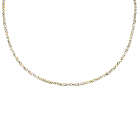 Tennis necklace goud kleurig