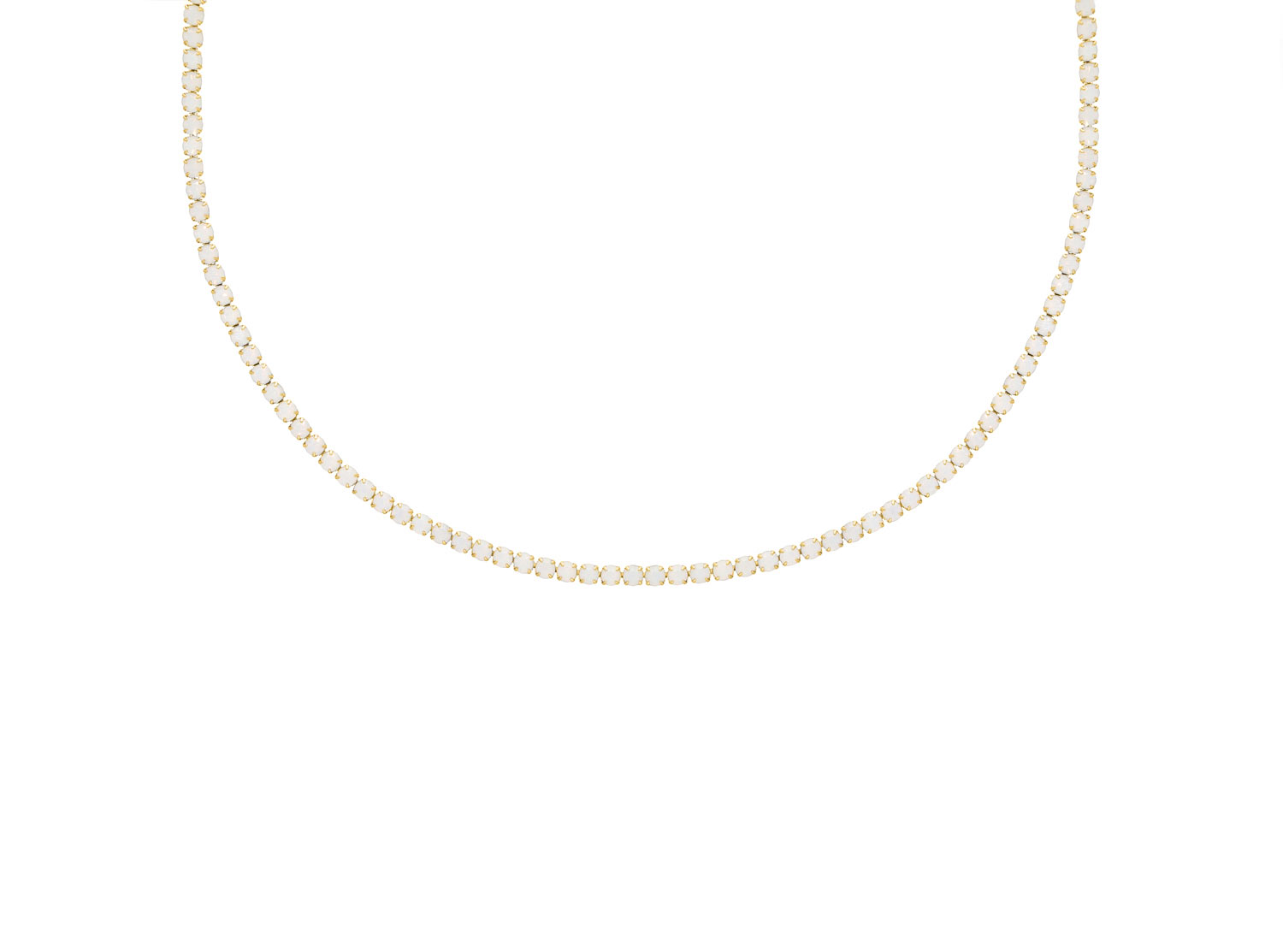 Opal tennis ketting goudkleurig