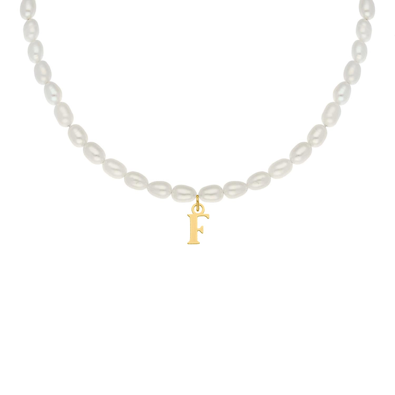 Pearl initial ketting goudkleurig