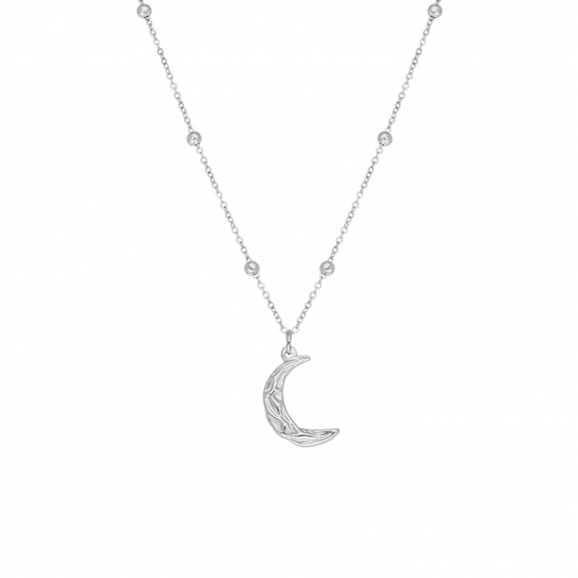FINASTE Zilveren ketting met maan hangertje