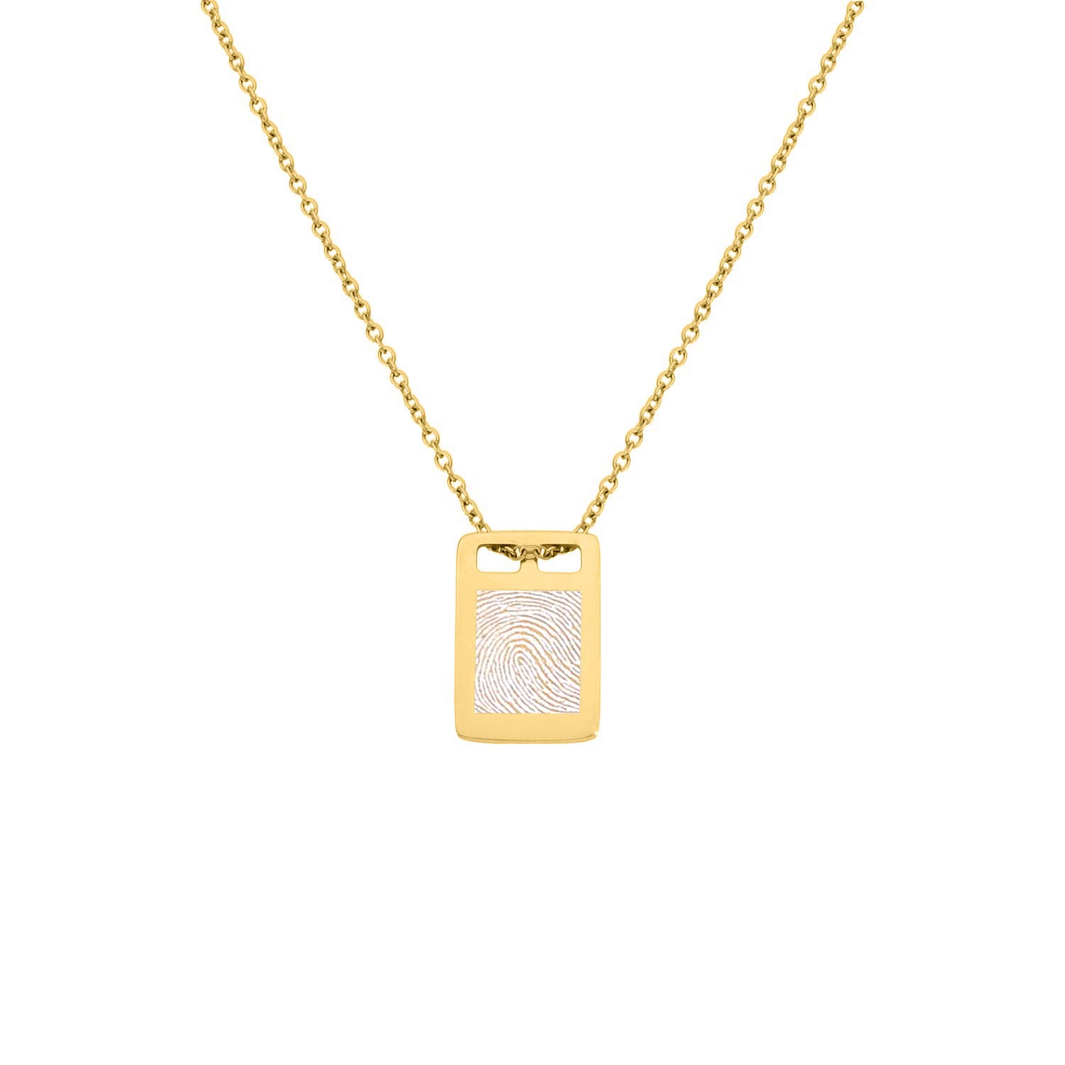 Tag ketting vingerafdruk goud kleurig