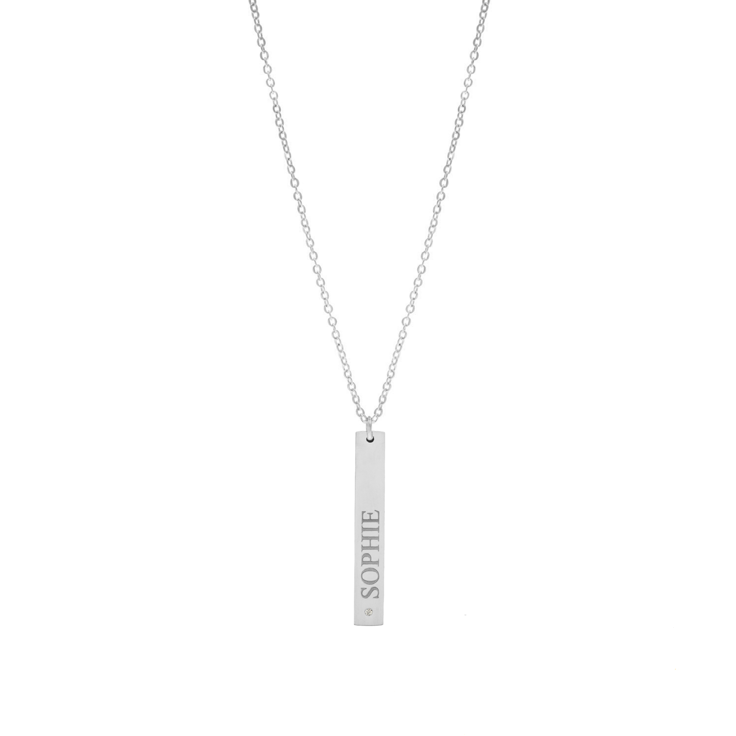 Graveerbare ketting shiny bar