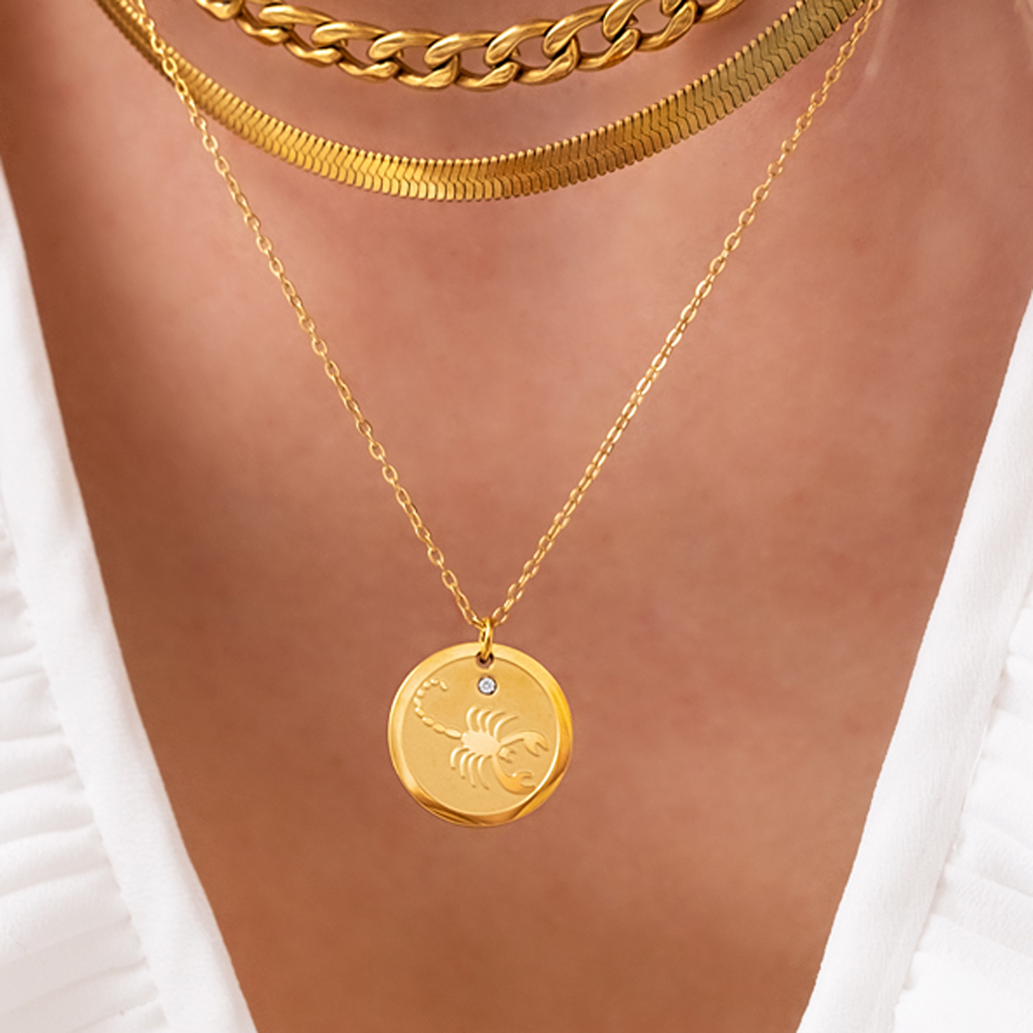 Zodiac sign ketting goldplated