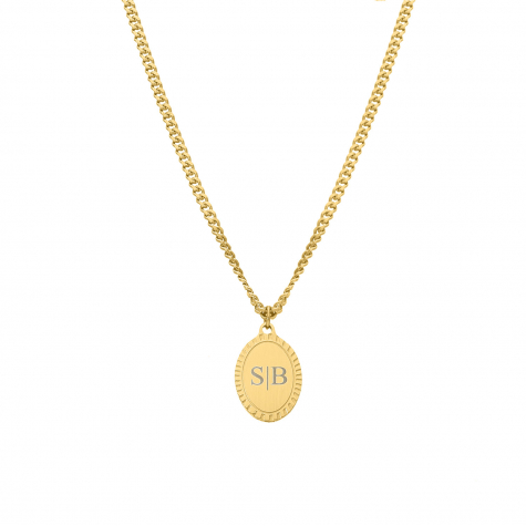 Vintage initial necklace goldplated