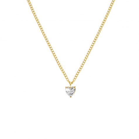 Ketting sparkle heart goldplated