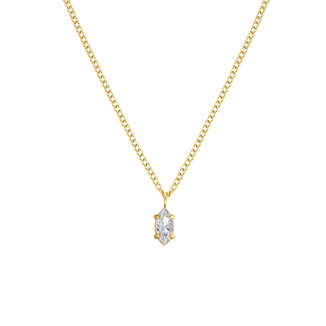 Ketting sparkle marquise goldplated