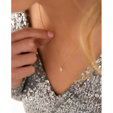 Ketting sparkle marquise goldplated