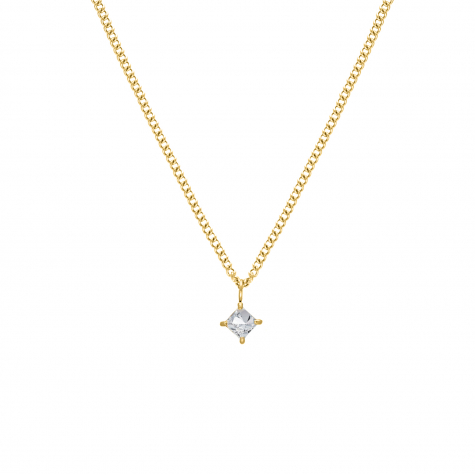 Ketting sparkle square goldplated